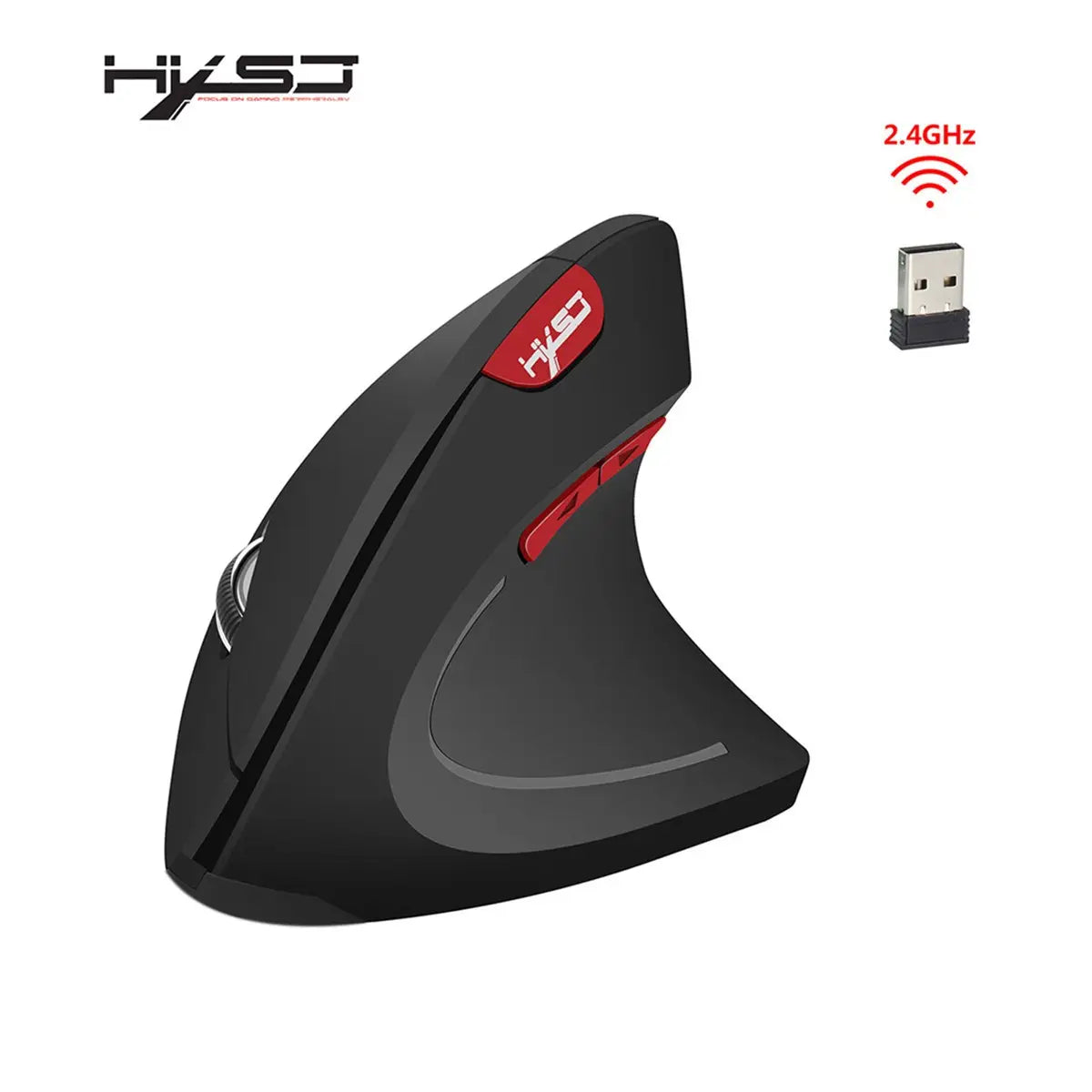 Nouveau Souris sans fil 2.4G souris de santé verticale batterie externe 6D conception ordinateur bureau avec 4 boutons et une molette