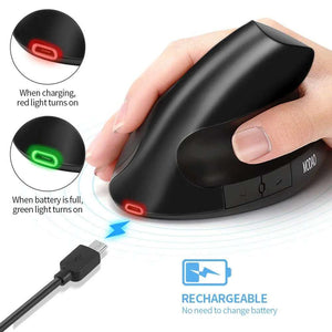 Souris sans fil ergonomique optoélectronique à chargement silencieux 2,4 G, verticale et portable pour ordinateurs Fixes et Portables