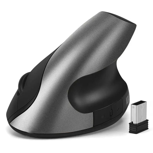 Souris sans fil ergonomique optoélectronique à chargement silencieux 2,4 G, verticale et portable pour ordinateurs Fixes et Portables