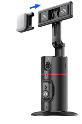 Support de téléphone suivi automatique du visage rotatif 360 degrés, trépied stabilisateur de cadrage pour vidéo de blog