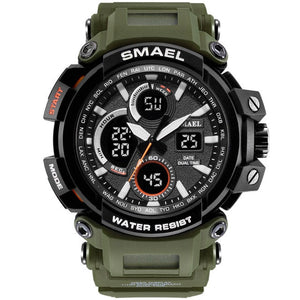 Montre militaire camouflage SMAEL pour hommes, étanche, double affichage de l'heure, montre-bracelet de sport pour hommes, montres à quartz analogique