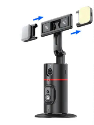 Support de téléphone suivi automatique du visage rotatif 360 degrés, trépied stabilisateur de cadrage pour vidéo de blog