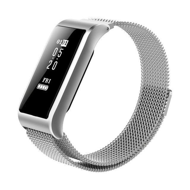 Bracelet connecté B29 en métal avec podomètre et moniteur de sommeil, étanche IP67