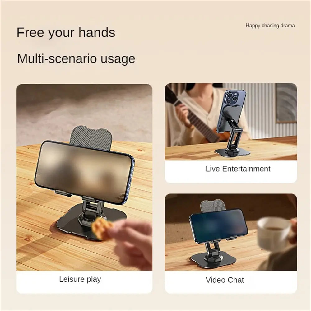 Support de bureau Mobile rotatif et pliable, pour tablette et téléphone