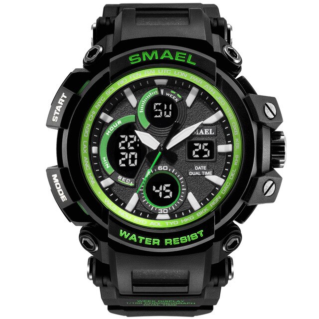 Montre militaire camouflage SMAEL pour hommes, étanche, double affichage de l'heure, montre-bracelet de sport pour hommes, montres à quartz analogique