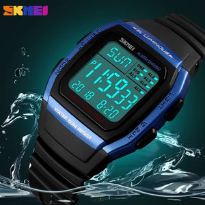 SKMEI Montres de sport pour hommes Montre-bracelet électronique numérique Chrono Montre-bracelet militaire étanche