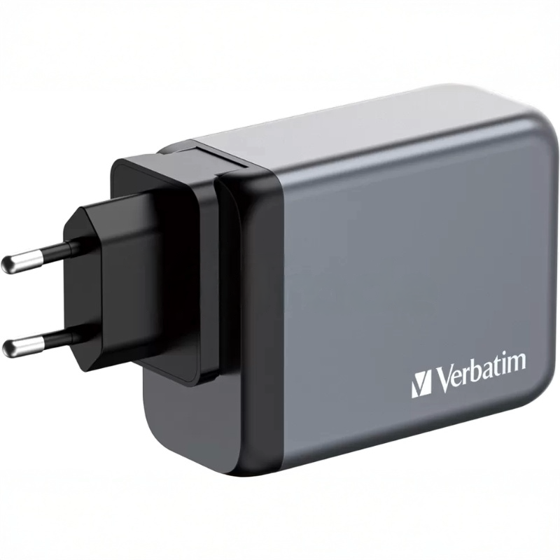 Chargeur secteur Verbatim GNC 1x port USB-A + 3x ports USB-C 200W (Noir)