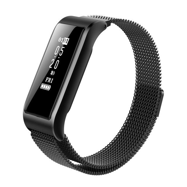 Bracelet connecté B29 en métal avec podomètre et moniteur de sommeil, étanche IP67