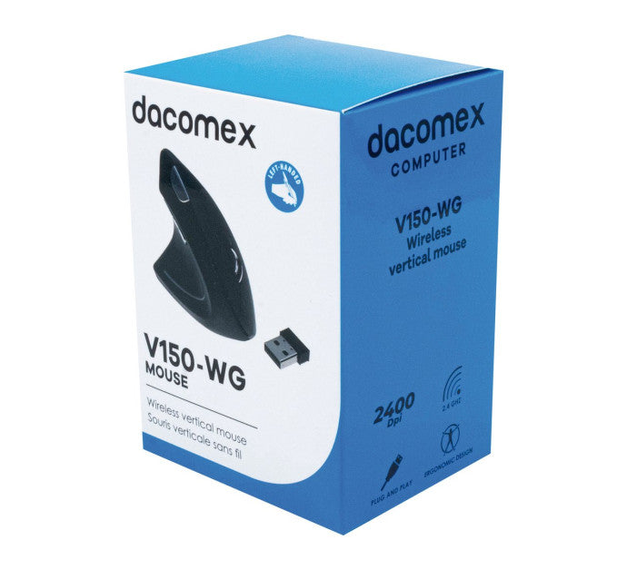 Dacomex-Souris Verticale gaucher V150-WG sans fil noire