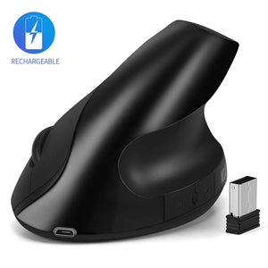 Souris sans fil ergonomique optoélectronique à chargement silencieux 2,4 G, verticale et portable pour ordinateurs Fixes et Portables