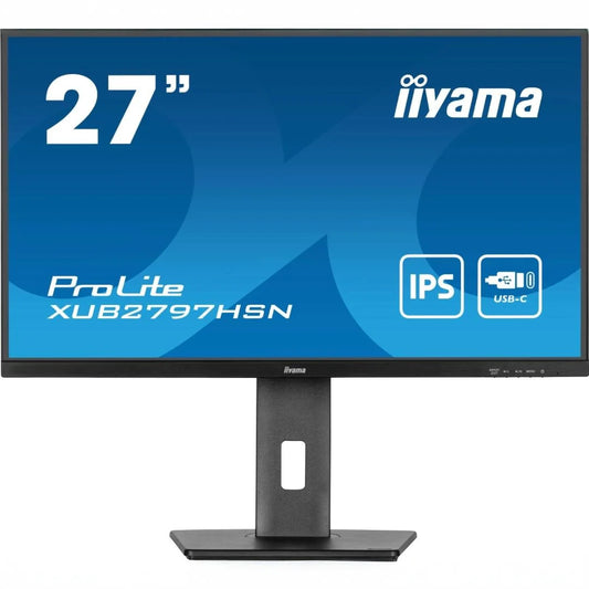 Ecran Iiyama usb-c 27 pouces PROLITE XUB2797HSN-B1 - 27" FHD 100Hz avec USB-C dock et RJ45 Led full hd, position écran horizontale et verticale