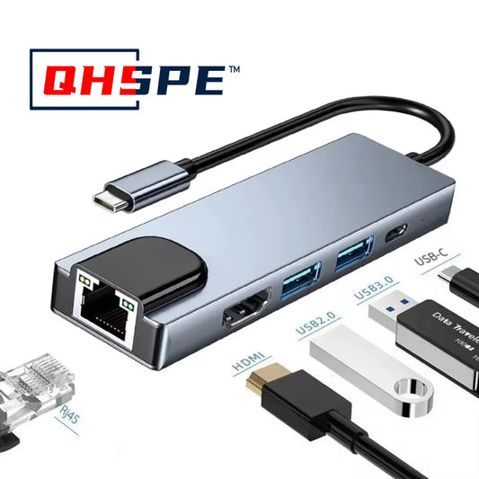 HUB USB multifonctionnel avec lecteur de carte détachable, port USB C, station d'accueil, SD, TF, 8 en 2, 3.0, 2.0 compatible Windows, Mac et Linux