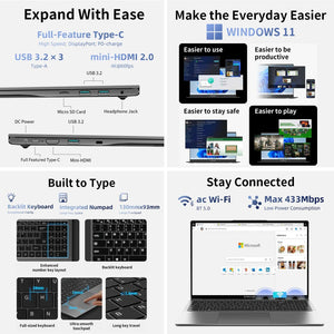 Teclast F16Air 16 inch 180° Flip Laptop 16GB RAM 512GB SSD Intel N95 CPU Windows 11 F16 Air Notebook mini-HDMI Backlit Keyboard