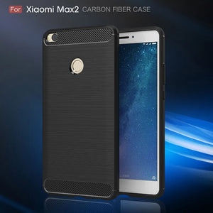 Coque en carbone souple de luxe pour Xiaomi Max 2 Mi Max 2, étui en silicone antichoc pour Xiaomi Mi Max2, coque arrière de téléphone souple