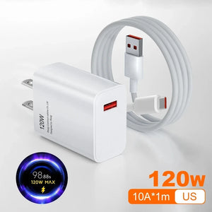 Chargeur Xiaomi 120W Turbo Fast Charge Câble Adaptateur Hyper Charge Eu/Us pour Téléphone Redmi Note 11 12 13 Pro Plus Mi 14 13 13T Poco