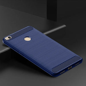 Coque en carbone souple de luxe pour Xiaomi Max 2 Mi Max 2, étui en silicone antichoc pour Xiaomi Mi Max2, coque arrière de téléphone souple