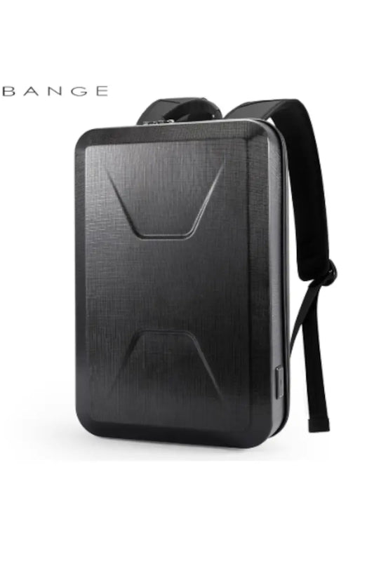 Sac à dos pour PC gamer unisexe avec structure rigide étanche solide pour le voyage avec serrure à code marque Bange en couleurs noires gris et or