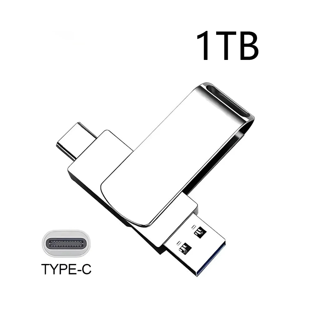 Clé USB 3.0 Xiaomi 16 To Clé USB haute vitesse 2 To 512 Go Clé USB Type C étanche en métal pour périphériques de stockage d'ordinateur