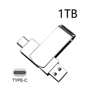 Clé USB 3.0 Xiaomi 16 To Clé USB haute vitesse 2 To 512 Go Clé USB Type C étanche en métal pour périphériques de stockage d'ordinateur