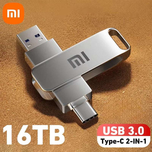 Clé USB 3.0 Xiaomi 16 To Clé USB haute vitesse 2 To 512 Go Clé USB Type C étanche en métal pour périphériques de stockage d'ordinateur