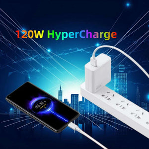 Chargeur Xiaomi 120W Turbo Fast Charge Câble Adaptateur Hyper Charge Eu/Us pour Téléphone Redmi Note 11 12 13 Pro Plus Mi 14 13 13T Poco