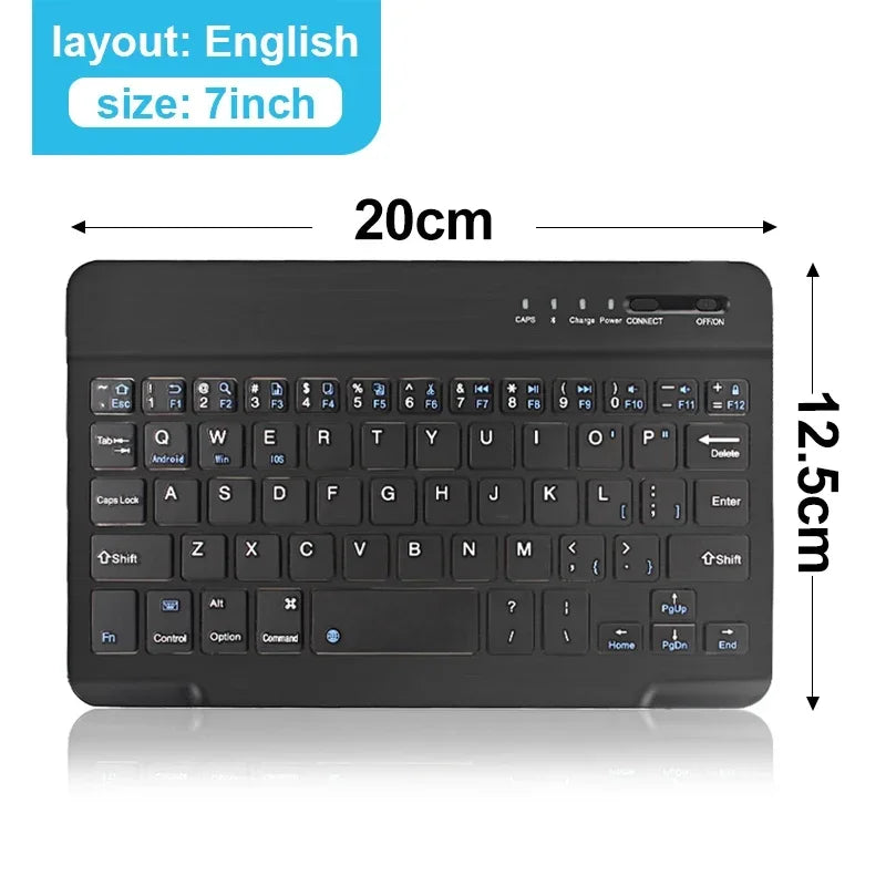 Clavier ou Combo Clavier + souris  sans fil Bluetooth rechargeable de 10 pouces pour téléphones portables, tablettes, russe, espagnol, français, AZERTY pour Android, iOS, Windows