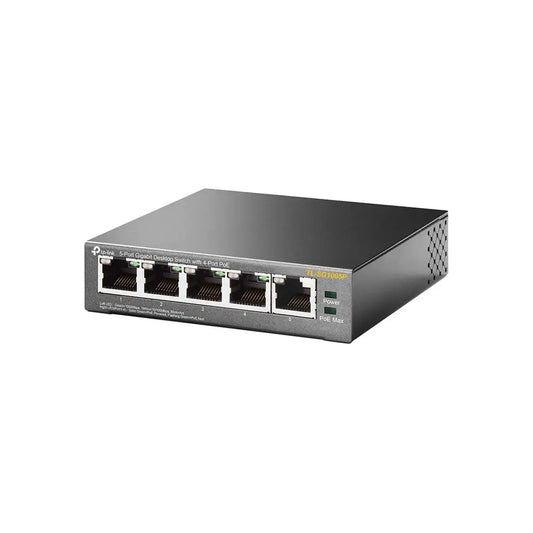 Switch TP-LINK TL-SG1005P 5 ports Gigabit 10/100/1000 Mpbs 4 ports POE QoS Plug and Play Boitier Métallique Robuste