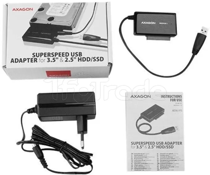 Adaptateur USB 3.0 Axagon ADSA-FP3 vers S-ATA SSDHDD avec alimentation