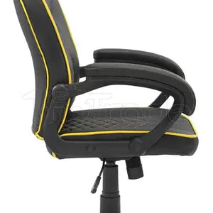 Fauteuil Mars Gaming MGCX One (Noir/Jaune) inclinable et réglable en hauteur en bois plastique et simili-cuir Tissur Respirant Pied 5 branches à roulettes