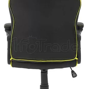 Fauteuil Mars Gaming MGCX One (Noir/Jaune) inclinable et réglable en hauteur en bois plastique et simili-cuir Tissur Respirant Pied 5 branches à roulettes