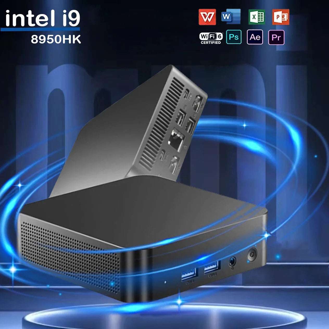 Mini PC Windows 11, Intel Core i9, 16 Go DDR4, 512 Go 1 To SSD, ethernet 1000Mbps, 4K HD, Ordinateur de bureau