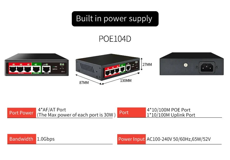 Commutateur POE série STEAMEMO-SSC 4/6/8/16/24 ports, POE actif pour caméras IP, I-Switch sans fil, Gigabit IEEE 802.3