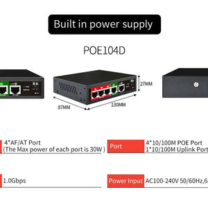 Commutateur POE série STEAMEMO-SSC 4/6/8/16/24 ports, POE actif pour caméras IP, I-Switch sans fil, Gigabit IEEE 802.3