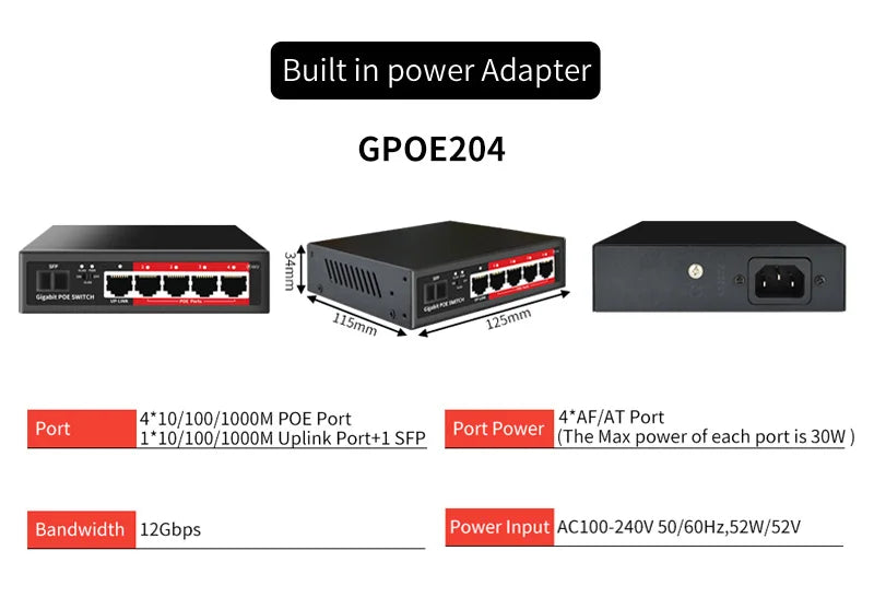 Commutateur POE série STEAMEMO-SSC 4/6/8/16/24 ports, POE actif pour caméras IP, I-Switch sans fil, Gigabit IEEE 802.3