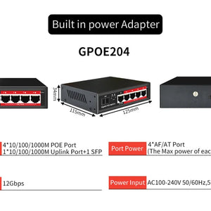 Commutateur POE série STEAMEMO-SSC 4/6/8/16/24 ports, POE actif pour caméras IP, I-Switch sans fil, Gigabit IEEE 802.3