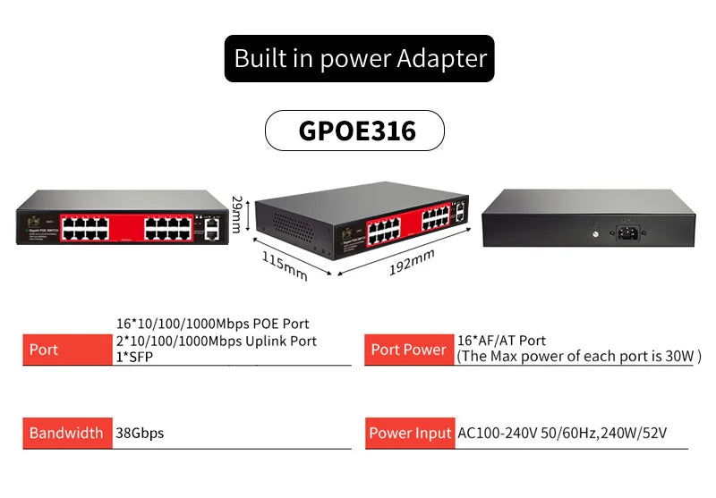 Commutateur POE série STEAMEMO-SSC 4/6/8/16/24 ports, POE actif pour caméras IP, I-Switch sans fil, Gigabit IEEE 802.3