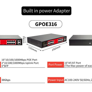 Commutateur POE série STEAMEMO-SSC 4/6/8/16/24 ports, POE actif pour caméras IP, I-Switch sans fil, Gigabit IEEE 802.3