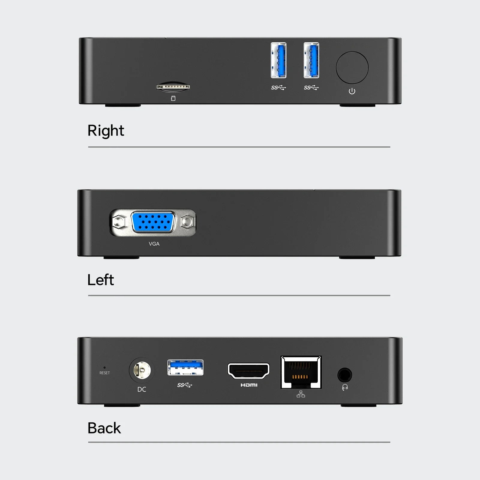 Mini PC Intel N4000, 6 Go LPDDR4, 128 Go M.2 SSD Windows 11 Pro, portable, VGA, BTéclairé, 250g, léger, patch last N10