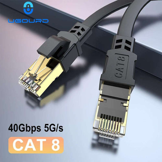 Câble Ethernet pour modem routeur PS 2000, 40Gbps 100 MHz CAT8 RJ45 réseau Lan patch plat 10m 15m 20m 30m 50m 5/4 pieds