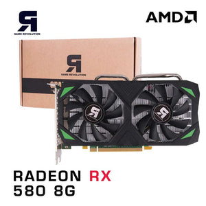 Carte de jeu d'ordinateur de bureau AMD REVOLUTION, GPU noir, 8 Go GDDR5, 256 bits, RX 580