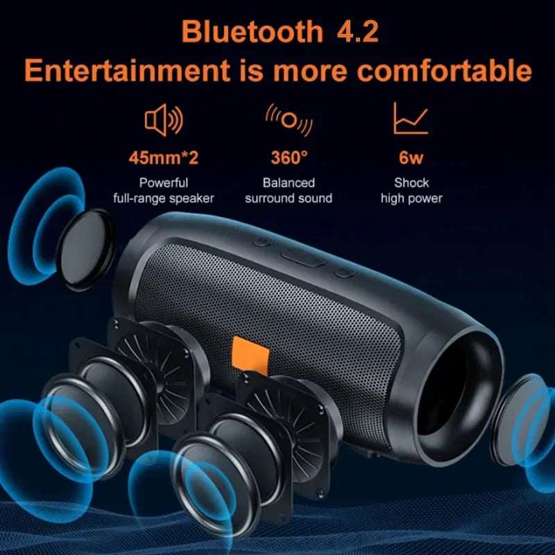 Haut-parleur Bluetooth USB TF caisson de basses, portable, sans fil, stéréo, lecture audio FM, diffusion vocale