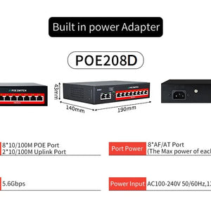 Commutateur POE série STEAMEMO-SSC 4/6/8/16/24 ports, POE actif pour caméras IP, I-Switch sans fil, Gigabit IEEE 802.3